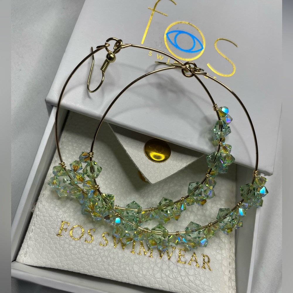 Beautiful handmade earrings with crystals